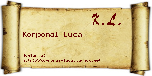 Korponai Luca névjegykártya